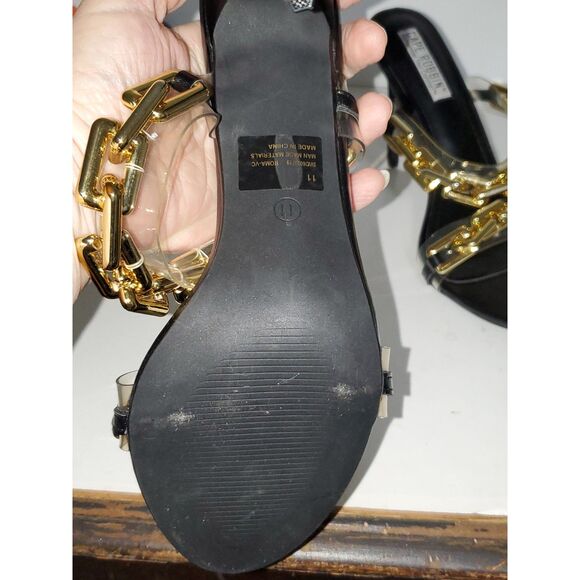 Cape Robbin Women's Heels Boho Gold Tone Chain Detail Almond Toe Slip On Size 11 - Picture 11 of 13